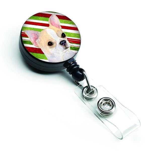 Teachers Aid Chihuahua Candy Cane Holiday Christmas Retractable Badge Reel TE718631